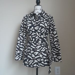 Sandro Studio animal print trench coat short belted womens S